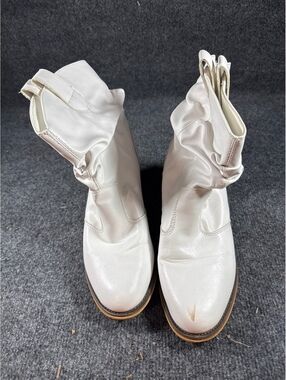 Pro Line Womens 10 White Western Cowboy Boots Slouch Mid Calf Pull On